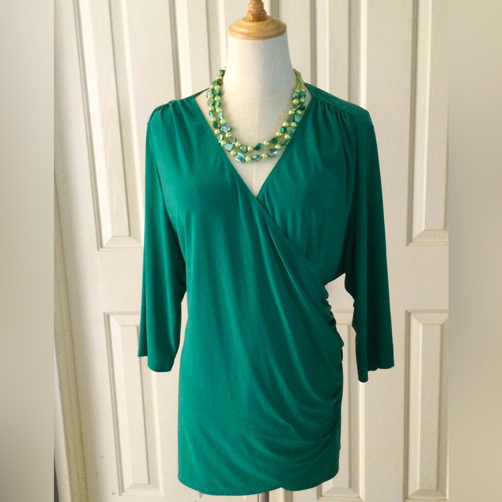 Green Kiyonna Wrap Top 2